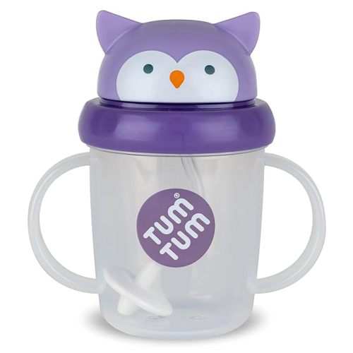 TUM TUM Tippy Up Free Flow Sippy Cup (No Valve), Sippy Cup for Toddlers, BPA Free (Olivia Owl 200ml)