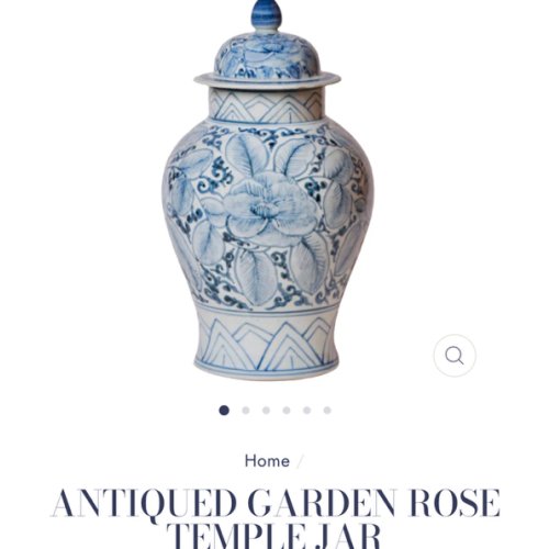 Antiqued Garden Rose Temple Jar