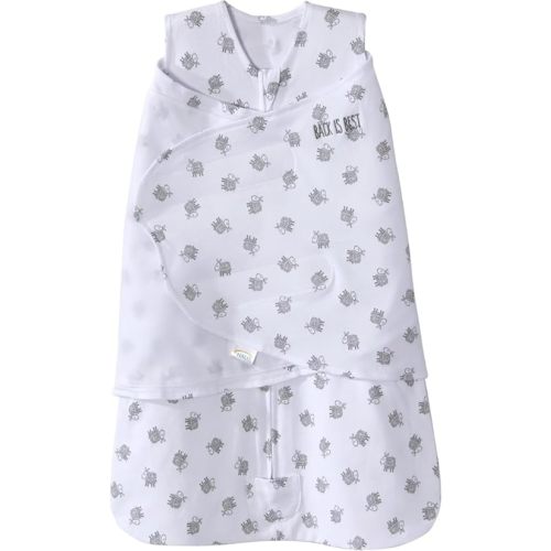 HALO 100% Cotton Sleepsack Swaddle, 3-Way Adjustable Wearable Blanket, TOG 1.5, Lamb Scribble White, Newborn, 0-3 Months