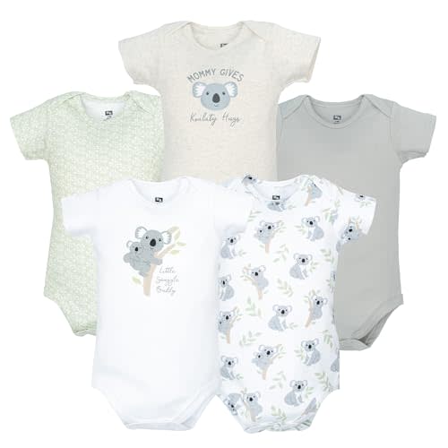 Hudson Baby Unisex Baby Cotton Bodysuits 5-Pack