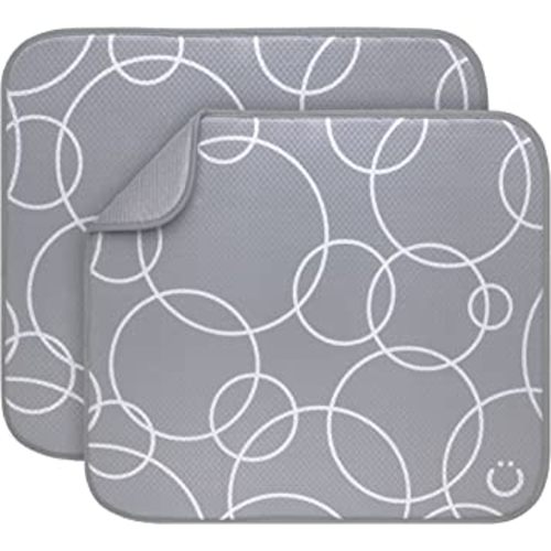 Ubbi Microfiber Dish Drying Mat, Baby Bottle Drying Mat, Kitchen Counter Dish Mat, Pack of 2