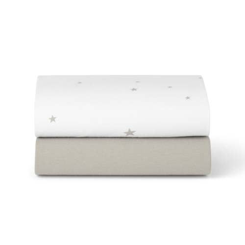 sugarbabiesbabyboutique SnüzPod5 2-Pack Fitted Sheets - White Star