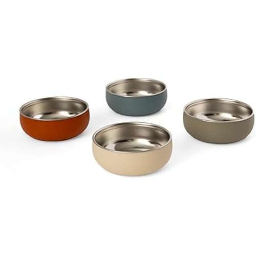 Monkey Proof™ Non-Toxic Stainless Steel Child Bowl 5” with Non-Slip Silicone Shell, (Set of 4 bowls) Unbreakable, Mess Free Feeding for Babies, Toddlers, Kids, BPA free (Arizona)