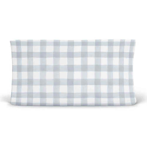 Dusty Blue Gingham Crib Sheet | Caden Lane