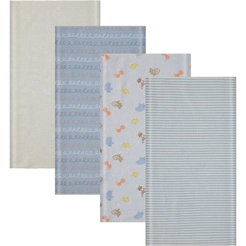 Cudlie 4 Pack Receiving Blankets: Ultra-Soft Essentials for Baby Boys and Girls, Swaddling, Cuddling and Nursing. Multipack for Infants, Newborns and Babies. Perfect for Baby Showers and Everyday