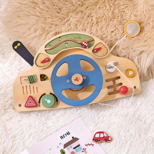 Little Driver Wooden Busy Board - Pretend Driving Fun