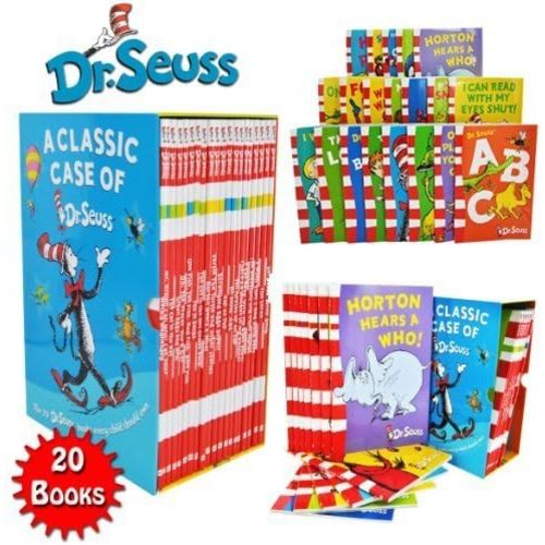 Dr Seuss Classic 20 Books Gift Set (Kids Wonderful World Read at Home Collection) Titles include - The Cat in the Hat, Green Eggs and Ham, Oh The Places you'll Go, One Fish Two Fish Red Fish Paperback – January 1, 1657
