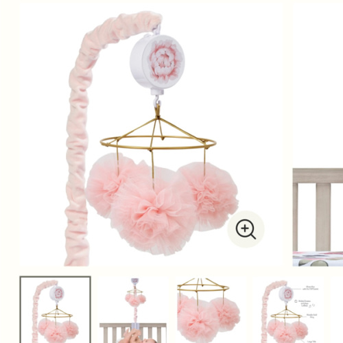 Secret Garden Pink Pom Pom Musical Baby Crib Mobile Soother Toy – Lambs & Ivy