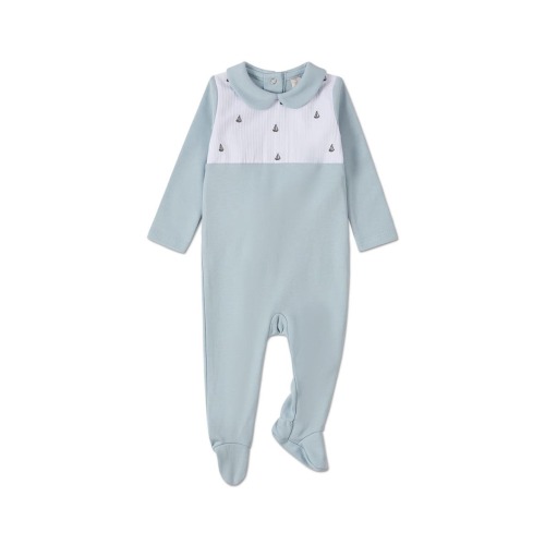 Baby Boys Pintuck Cotton Footie