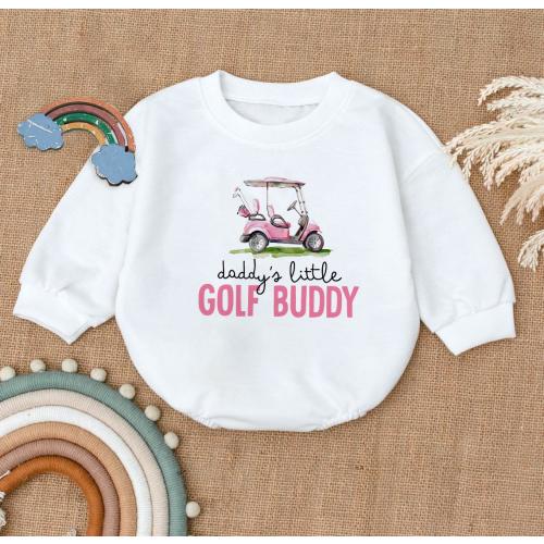 Daddy's Little Golf Buddy Baby Romper Sweatshirt, Golf Baby Outfit, Golf Baby Clothes, Sport Golf Outfit, Baby Shower Gift, Golf Baby Romper
