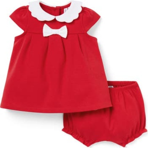 Baby Scalloped Collar Ponte Matching Set, 3-6M