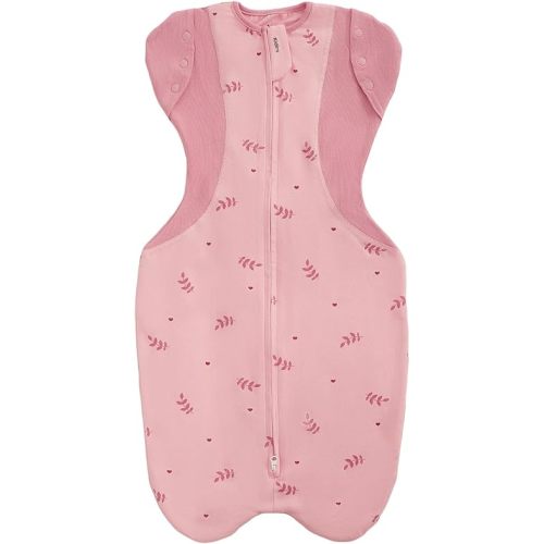 Transition Swaddle Sleep Sack, 3-6 Months, 12-18 lb, Arms In/Out, 2-Way Zipper, Moisture-Wicking Fabric, Improves Sleep, Snug Fit, Helps Calm Startle Reflex (Pink Print)