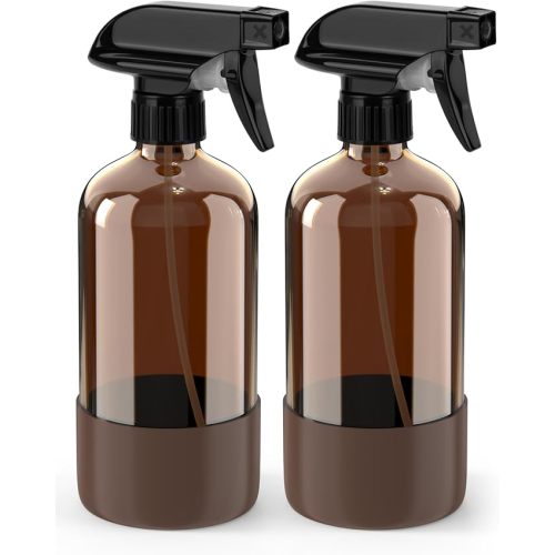 Glass Spray Bottle with Silicone Sleeve Protection