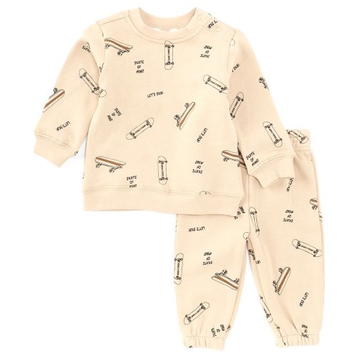Scene&Heard Baby Boys 3-24 Months Skateboard Print Long Sleeve T-Shirt & Pants Set