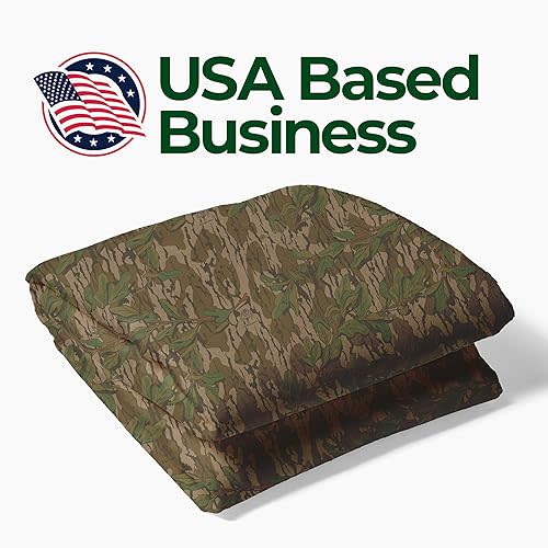 Mossy Oak Sherpa Blanket, Green Leaf Pattern