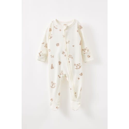Organic Pointelle Zip All In One Romper