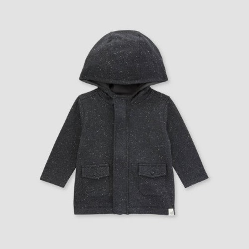 Burt's Bees Baby® Baby Boys' Speckled Heather Utility Jacket - Black, Size: 6-9M