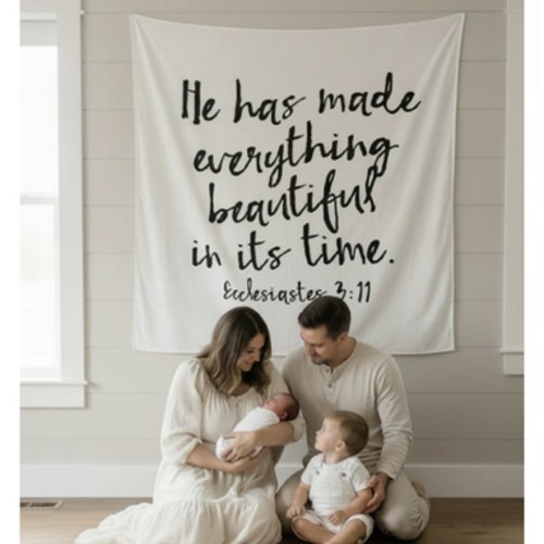 Organic Swaddle + Wall Art - Ecclesiastes 3:11 | Modern Bur – Modern Burlap