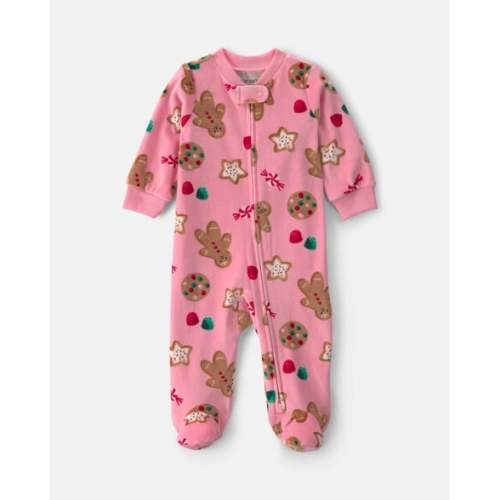 Baby Girl Christmas Gingerbread 2-Way Zip Sleep & Play Pajamas - Pink | Carter's