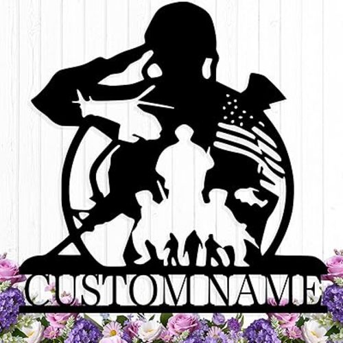 Personalized Army Soldiers Metal Signs, Custom Military Metal Wall Art, Customized Soldiers Name Sign, Army Soldiers American Flag Wall Decor, Custom US Military Army Gift