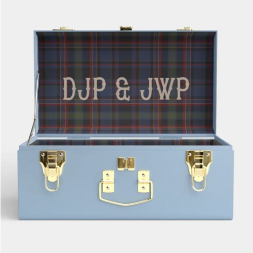 Mini Trunk - Light Blue - PK Plaid / Embroidery