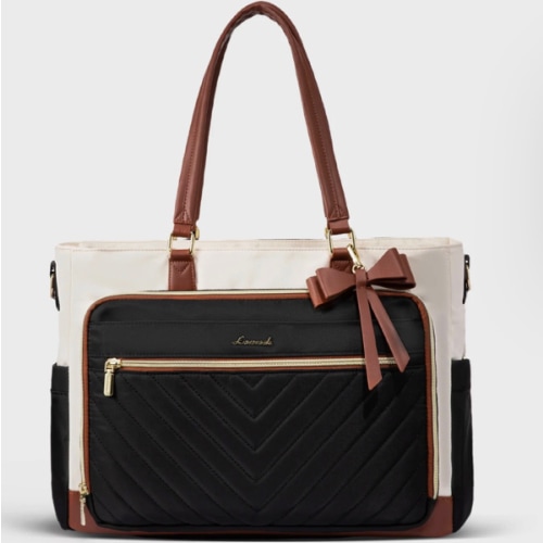 LOVEVOOK Lunch Bag Tote for 15.6" and 17.3" Laptops with Insulated Compartment and 17 Pockets