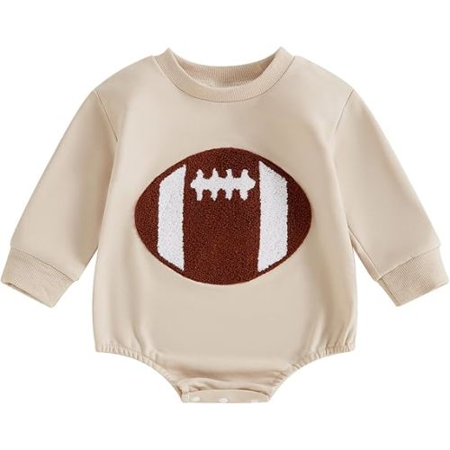 VISGOGO Newborn Infant Baby Boy Girls Oversized Romper Little Dude Sweater Onesie Coming Home Outfit Neutral Clothes
