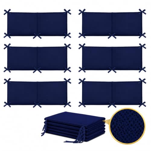 6PCS Mesh Soft Wall Padding Panels for Kids Spaces, Each Panel 25.6" x 9.65", Foldable Rail Covers with Tie Straps for Stair Railings, Floor Beds, Play Areas & Indoor Safety Spaces(Navy Blue)