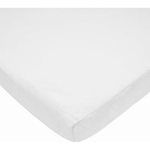 American Baby Company Heavenly Soft Chenille Fitted Mini Crib Sheet 24" x 38", Warm and Cozy Chenille Portable Sheet, White, for Boys and Girls, Fits Most Pack N Play Mattresses