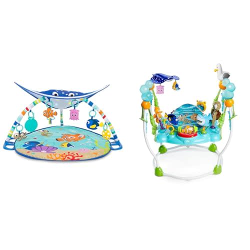 Bright Starts Disney Baby Finding Nemo Sea of Activities Jumper, Ages 6 Months + & Disney Baby Finding Nemo Mr. Ray Ocean Lights & Music Gym, Ages Newborn +