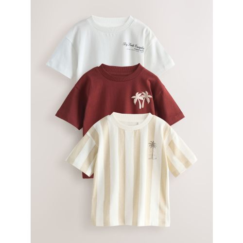 White Slogan Short Sleeve Graphic T-Shirts 3 Pack (3mths-7yrs)