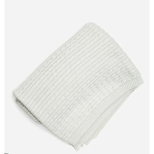 Mini Cotton Cable Knit Baby Blanket
