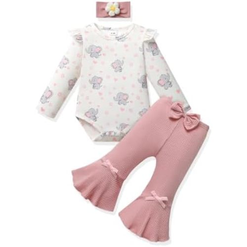 Vibebox Baby Girl Clothes Fall Winter Coming Home Outfits Preemie-12 Months