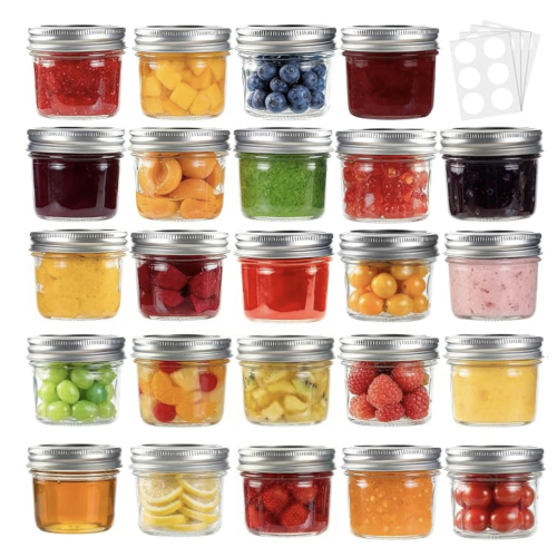 24 Pack 4 oz Mason Jars
