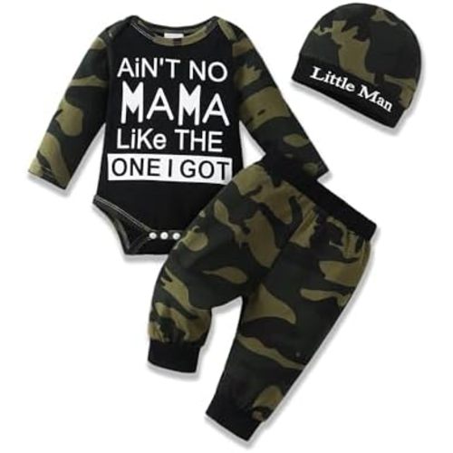 Newborn Infant Baby Boy Clothes Fall Winter Outfits New to The Crew Outfit Toddler Baby Boy Clothes Set