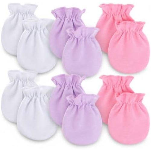 Newborn Baby Unisex Baby Mittens, No-scratch Mitts,No Scratch Infant Gloves Mitten for Baby,Set of 6 Gloves