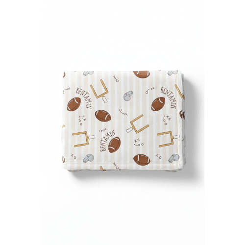 Tiny Touchdowns Personalized Kids Blanket | Neutral