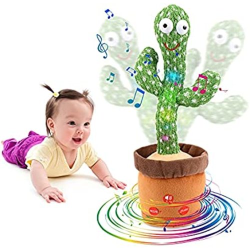 Emoin [Adjustable Volume Control] Dancing Cactus Toy Baby Toys 6 to 12 Month, Baby Toys Dancing Talking Cactus for Boys Girls Talking Cactus Toy Repeats What You Say Mimicking Cactus Toy for Babies
