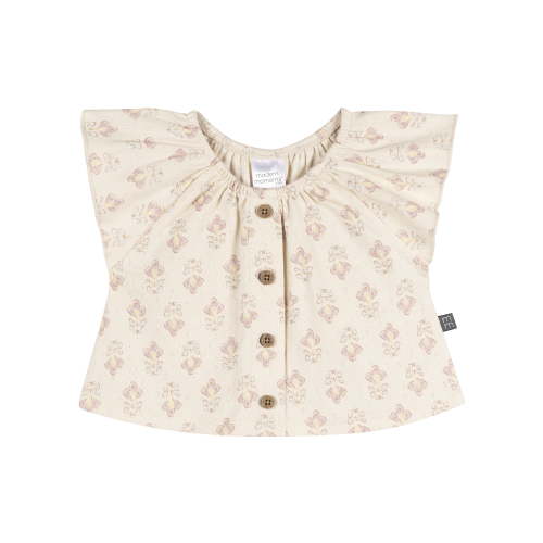 Modern Moments by Gerber Baby Girl Organic Ruffle Sleeve Top, Sizes 0/3 Months - 24 Months