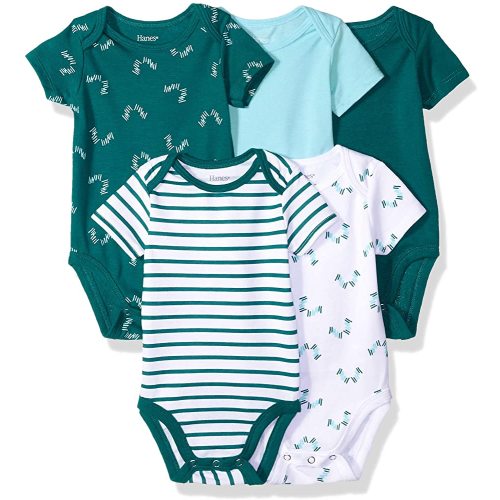 Hanes unisex-baby Ultimate Baby Flexy 5 Pack Short Sleeve Bodysuits
