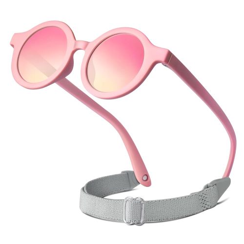RIVBOS Baby Wrap Polarized UV400 Sunglasses - Soft Frame with Secure Strap for Infant and Newborn (0-24 Months) RBK069