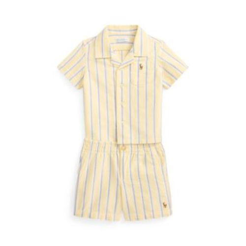 Baby Boys' Striped Cotton Oxford Shirt and Shorts, 2-Piece Set