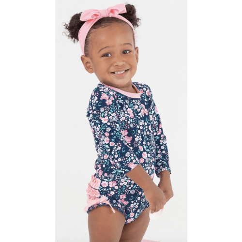 Floral Long Sleeve One Piece Rash Guard