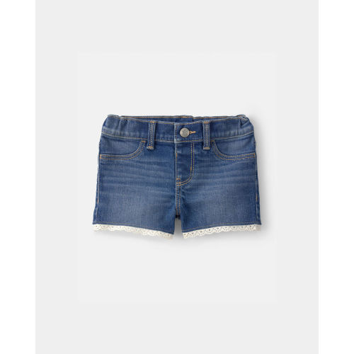Baby Girl Eyelet Trim Denim Shorts - Dark Wash - OshKosh B'gosh | Carter's