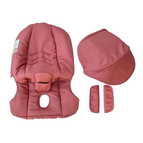 Stroller Replacement Canopy & Seat Cushion Set for Doona + Car Seat Stroller - Waterproof Sunshade, Thickened Comfort Pad, Shoulder Pads | Stroller Accessories Changing Kit(Sunset Red Set)