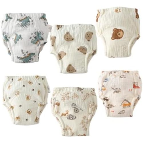Baby Training Underpants,Soft Cotton Absorbent Potty Training Underwear For Baby Boys And Girls 6 Pack