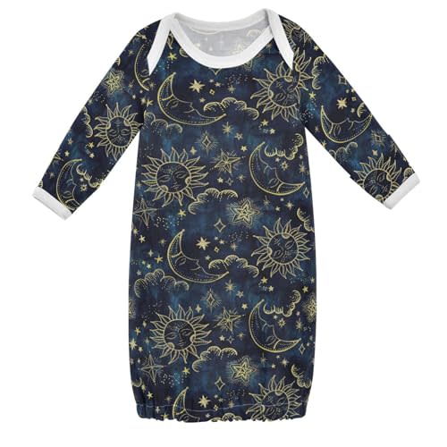 Newborn Baby Girls Boys Sleeper Gown Long Sleeve Cotton Nightgown Essential Clothes 0-12 Months