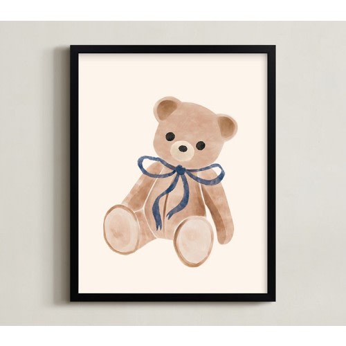 Minted® Bear with Bow Framed Wall Art by Vivian Yiwing