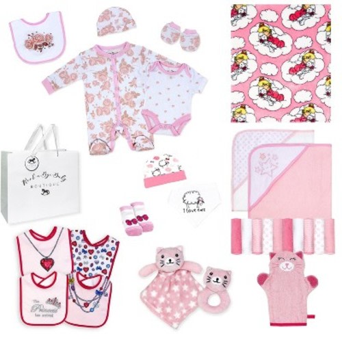3 Stories Trading Company Baby Girl 28 Piece Infant Baby Gift Set, Pink