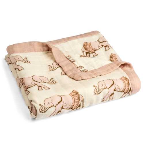 Tutu Elephant Big Lovey Three-Layer Muslin Blanket